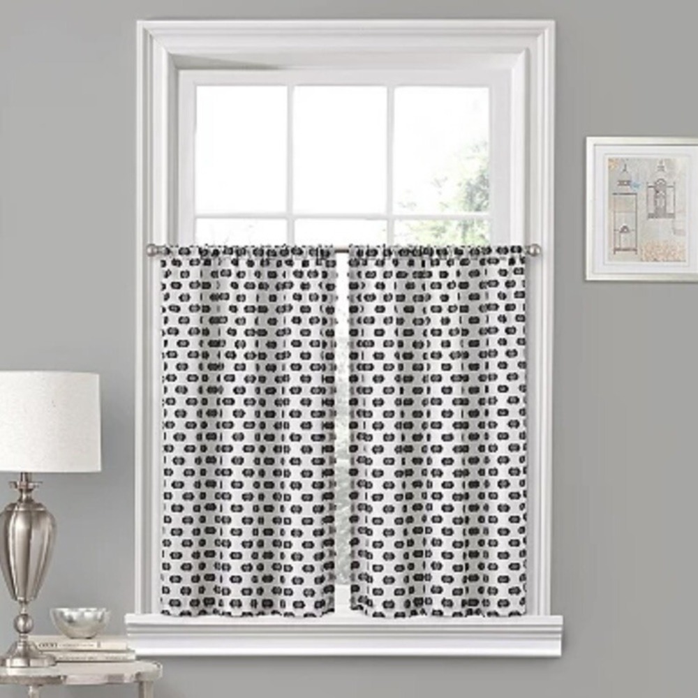 Vue Window Solutions Modo Window Curtain Tier Pair 26x45 in. Rod Pocket 1.5 in.